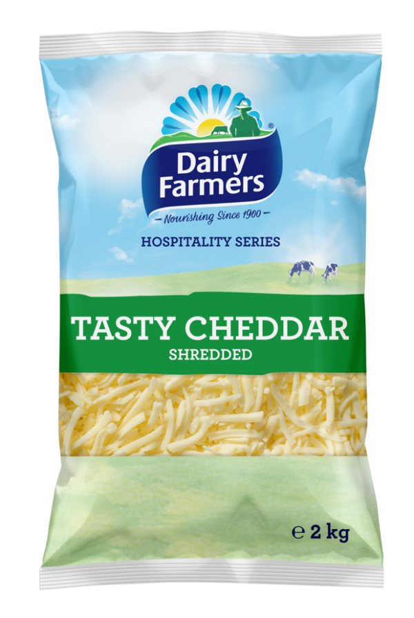 Shredded Tasty Cheddar Cheese Dairy Farmers 2kg (6)