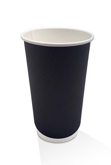 16oz Coated Black Double wall cup CTN (500) – Mitchell Foods