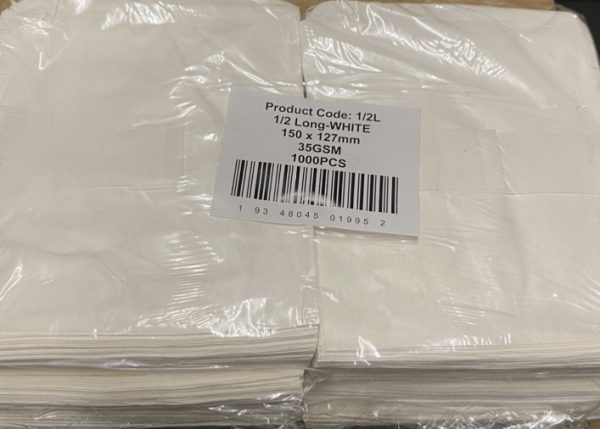 1/2L - 1/2 Long flat white bag 1000s