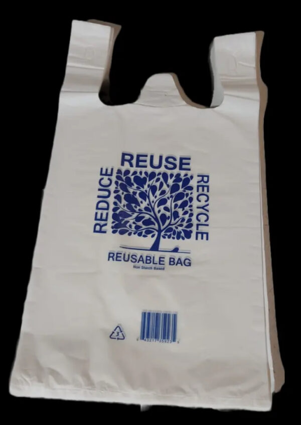 Medium Reusable Singlet Bags (80% Recycled & 125 Uses)  1,000pcs (100pcsx10)