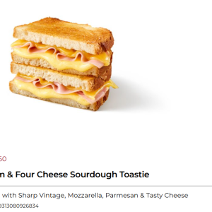 Ham & Four Cheese Sourdough Toastie 12x170g CTN